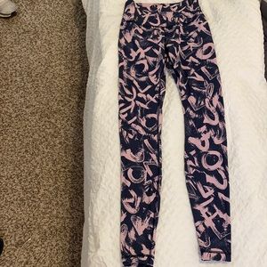 Lululemon Wunder Under Navy/pink- size 4